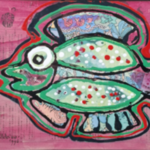 Afbeelding in lijst, Maya Wildevuur, Vis klein 3, 1996